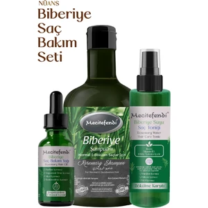 Biberiye Saç Bakım Seti  Nüans -Yıpranmış Saçlar Için Güçlendirici Biberiye Şampuanı 400 Ml + Biberiye Saç Bakım Serumu ( E-Vitaminli) 50 Ml + Biberiye Saç Toniği 150 Ml