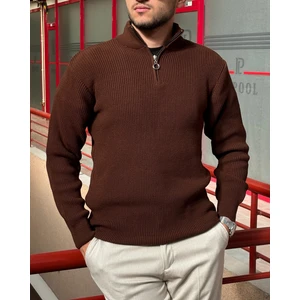 Erkek, Yarım Fermuar, Dik Yaka, Kışlık, Triko Örme, Old Money Culture, Kazak PLTK06