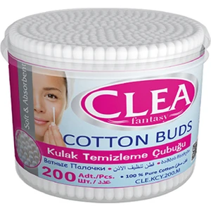 Clea Fantasy Kulak Temizleme Çubuğu 200 Adet Yuvarlak Kutu