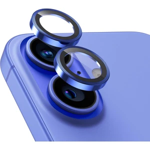 Iphone 16/16 Plus Ile Uyumlu Darbeye Dayanıklı Mekanizmalı Safir Kamera Lens Koruyucu Mavi