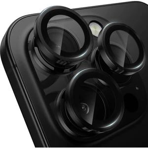 Iphone 16 Pro / 16 Pro Max Ile Uyumlu Darbeye Dayanıklı Mekanizmalı Safir Kamera Lens Koruyucu Siyah