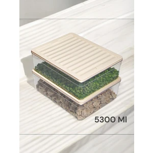 2'li Set Derin 5300 ml Buzdolabı Düzenleyici Buzluk ve Mikrodalga Saklama Kabı 2XX5300