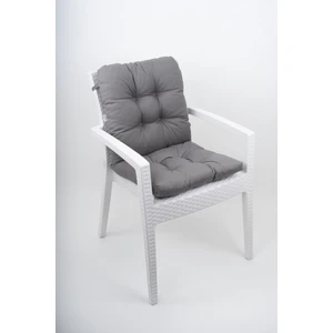 Neva Pofidik Antrasit Arkalıklı Sandalye Minderi Özel Dikişli Bağcıklı 44X84 cm