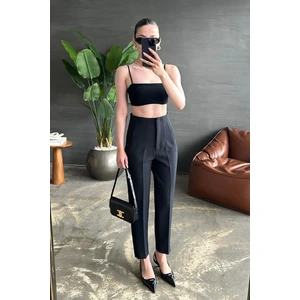 Kadın Zara Model Yüksek Bel Piliseli Kalın Kumaş Havuç Pantolon