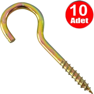 Alet Çantam Piton 23 x 150 Çengel 9 cm Vidalı Askı Eğri Se Demir Duy Kanca - 10 Adet