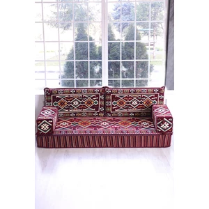 Bakırözü Home Şark Köşesi Takımı Konsepti Bordo  Anadolu Modeli 5 Parça (20  cm  Minder Kalınlığı)