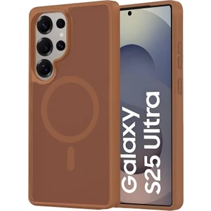M.TK Moveteck Samsung Galaxy S25 Ultra Kılıf Kamera Çıkıntılı Mat Magsafe Wireless Şarj Destekli Siyah Renkli Hassas Butonlu Kapak