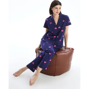 Lcw Young Gömlek Yaka Baskılı Kadın Pijama Takımı
