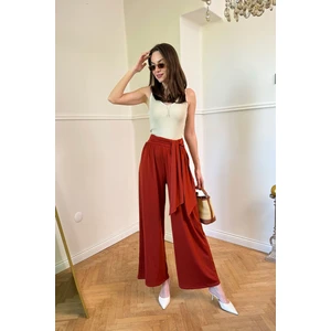 Bağlamalı Pamuklu Pantolon- Kiremit