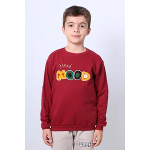 Erkek Çocuk Şardonlu Sweat Mood Nakış Detaylı Ribanalı E35