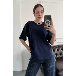 Kısa Kol Orijinal Basic Tshırt- Lacivert