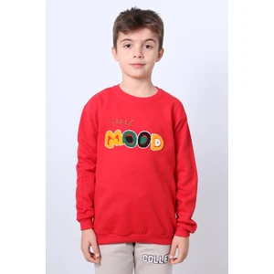 Erkek Çocuk Şardonlu Sweat Mood Nakış Detaylı Ribanalı E35