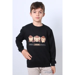 Erkek Çocuk Şardonlu Sweat Karakter Baskılı Ribanalı E34