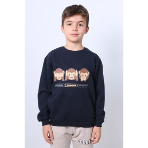 Erkek Çocuk Şardonlu Sweat Karakter Baskılı Ribanalı E34