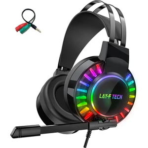 Lay-F Tech H60 Oyuncu Kulaklık Rgb Stereo Hd Mikrofon Gaming Kulaklık Tel/ps4/xbox Uyumlu