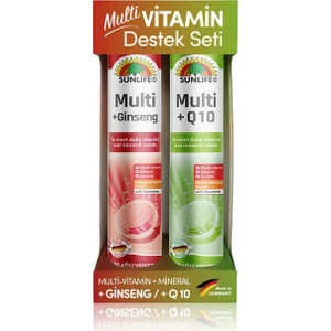 Multivitamin Destek Seti - Multi +Ginseng & Multi +Q10 (20+20 Tablet)