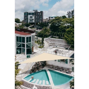 Branda Dünyası 3X4X5 Metre Su Geçirmez Üçgen Gölgelik Krem Oxford Kumaş