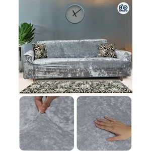 Baqdo Kadife 3 Lu / 3 Kişilik Koltuk Örtüsü Streç Lastikli Esnek, Çekyat, Kanepe Kılıfı, Koltuk Örtüsü 1 Adet