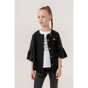 Kız Çocuk Çiçek Gömlekli İkili Kız Takım 3127