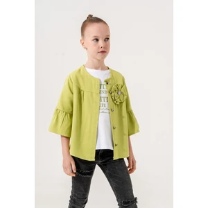 Kız Çocuk Çiçek Gömlekli İkili Kız Takım 3127