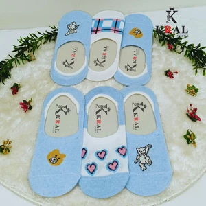 Kadın Babet Çorap (6 Çift) Sevimi Ayıcık Terletmez Pamuklu Unisex