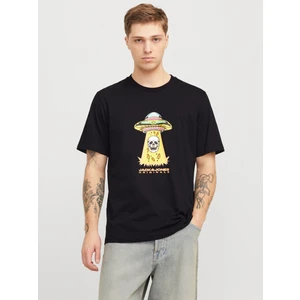 Jack & Jones Jack Jones Joranatomy Skull Tee Ss Crew Neck Ln Erkek Siyah Tshirt 12272966-02