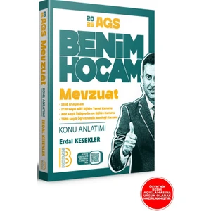 Benim Hocam Yayınları 2025 Ags Mevzuat Konu Anlatımı - Erdal Kesekler