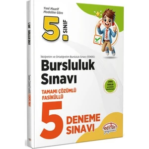 Editör Yayınları 5. Sınıf Bursluluk Sınavı Tamamı Çözümlü 5 Deneme Sınavı