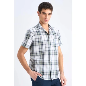 %100 Pamuk Regular Fit Yazlık Polo Yaka Kareli Kısa Kollu Gömlek D7553AX25SP