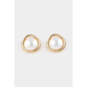 Kadın Gold Detaylı İncili Küpe