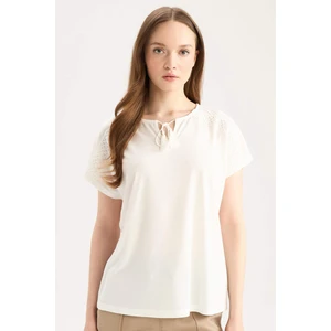 Bisiklet Yaka Casual Kısa Kollu Tişört C1874AX25SP