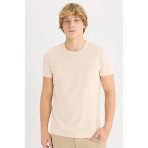 %100 Pamuk Slim Fit Dar Kesim Bisiklet Yaka Baskılı Kısa Kollu Tişört D5567AX25SP