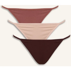 Basic Düz 3'lü Tanga-Fall in Love E5210AX25SP