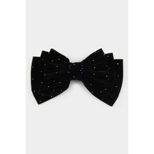 Kadın Siyah Kurdele Görünümlü Çıtçıtlı Toka E4205AXNS