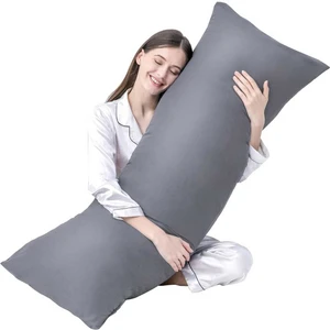 Yastık Yetişkinler Için Yumuşak Uzun Yatak Yastığı Çift Kılıflı Elyaf Dolgulu 140X45 cm