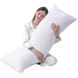 Yastık Yetişkinler Için Yumuşak Uzun Yatak Yastığı Çift Kılıflı Elyaf Dolgulu 140X45 cm