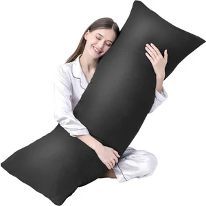 Yastık Yetişkinler Için Yumuşak Uzun Yatak Yastığı Çift Kılıflı Elyaf Dolgulu 140X45 cm