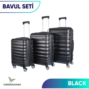 Delphin Kırılmaz Dayanıklı 3'lü Valiz Seti & Bavul Seti