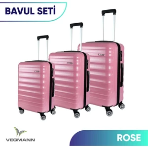 Delphin Kırılmaz Dayanıklı 3'lü Valiz Seti & Bavul Seti