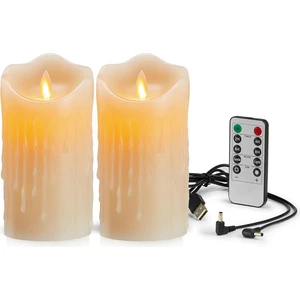 LED Titrek Alevsiz Mumlar, Şarj Edilebilir Mum, Uzaktan Kumandalı Gerçek Mumlar, Sallanan Lamba Gözyaşları (Yurt Dışından)