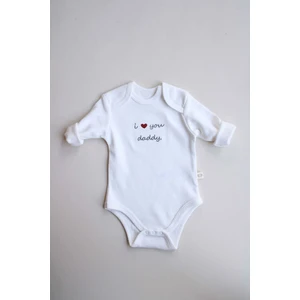 Dad Nakışlı Uzun Kollu Body