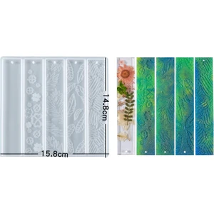 Epoksi Reçine Silikon Kalıp Ithal Kalpli Patili Kitap Ayracı Beşli Silikon Kalıp HB60215-0020