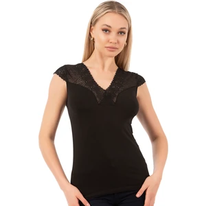 Özkan 24205 Kadın Pamuklu Kısa Kollu Dantelli Örme Atlet