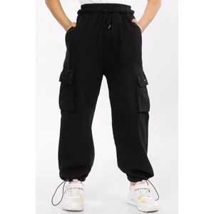 Bel Ribanalı-Stoperli-Kargo Torba Cepli-% 100 Pamuk-Slap Kumaş-Kız Çocuk Pantolonu