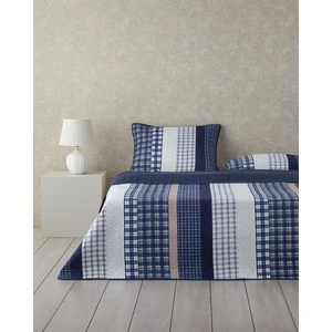 English Home Stripe Path Çok Amaçlı Tek Kişilik Yatak Örtüsü Takımı 160 x 220  cm  Mavi