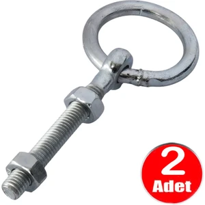 Alet Çantam 8 mm Halkalı Somunlu Civata Kapı Kilit Askısı Vida 2 Adet