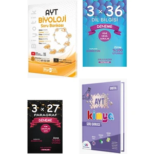 Biyotik Yayınları Ayt Biyoloji Soru Bankası / Orbital Ayt Kimya Soru Bankası / Ankakazan Paragraf / Dilbilgisi Denemeleri