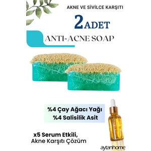 Aytan Home (2 Adet) Anti Acne 5x Acne Serumu Etkili ve Akne Temizleme Barı, Akne Karşıtı Sabun