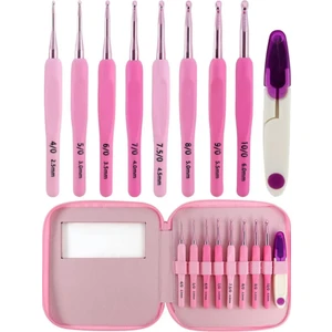 Pembe Çantalı Ergonomik Silikon Tığ Seti