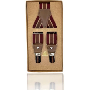 Bordo - Hardal Renk Deri Bağlantılı Erkek Pantolon Askısı PAN250